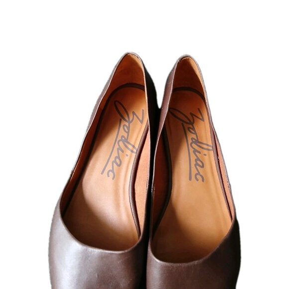 Zodiac Womens 10 Chocolate Brown Flats Pointed Toe Classic Preppy Boho Versatile - Picture 5 of 7